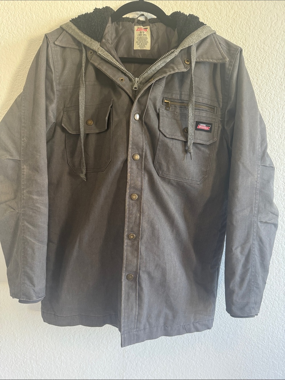 Dickies Men's Dark Gray Hooded Field Jacket